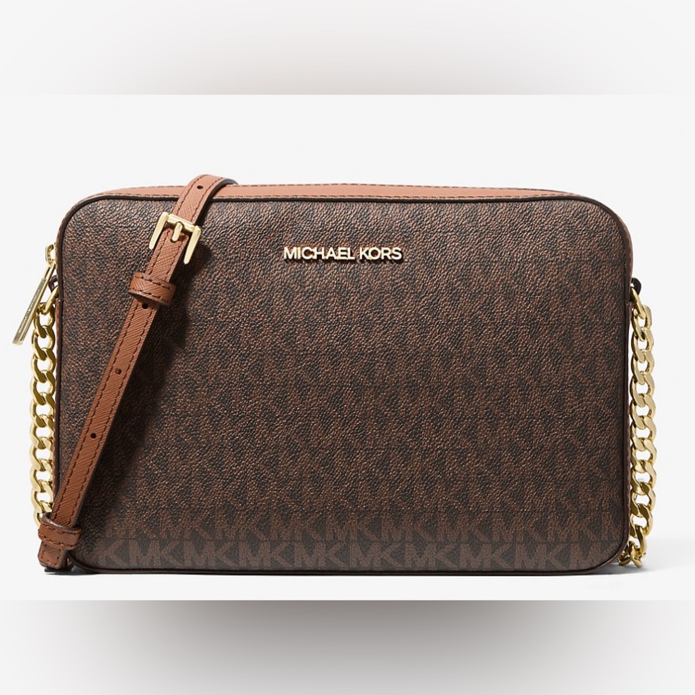 NEW Michael Kors Jet Set Large Printed Logo Crossbody Bag